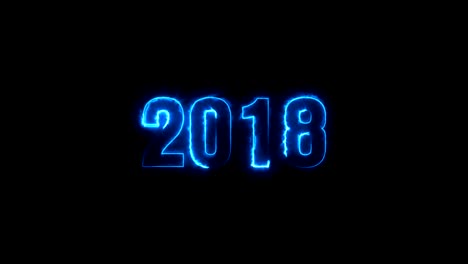 geanimeerd nieuwjaar 2018 - brandend vuur