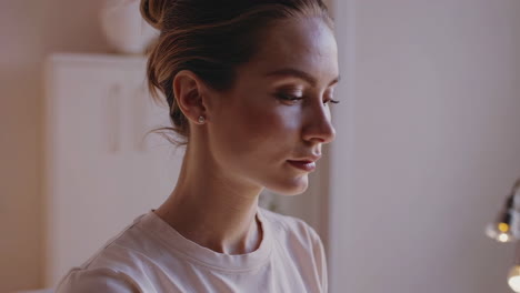 woman sitting in a home office