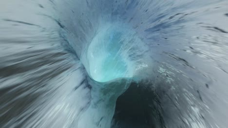 modern abstract motion inside ice cave tunnel