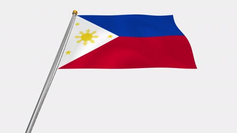 loop video of the philippines flag  fluttering in the wind, slow motion video of 4k , with alpha channel