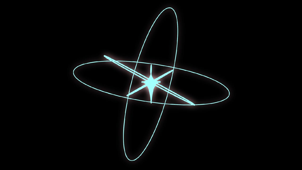 Animated Glowing Light Star Graphic on Black Background