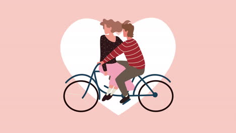 pareja en bicicleta juntos