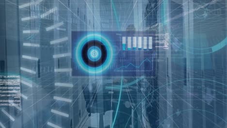 animación de la pantalla digital con datos a través de servidores