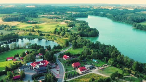 aerial view of the masurian countryside