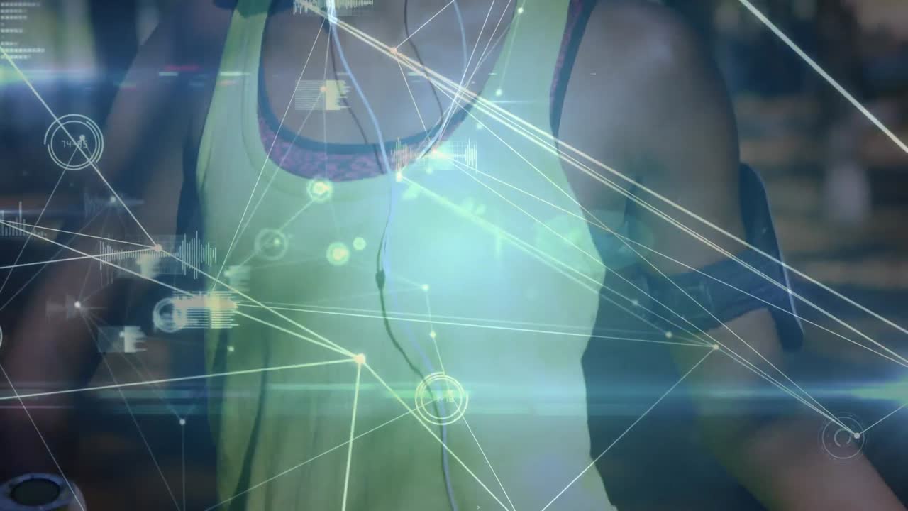 숲에서 운동하는 여성에 대한 연결 네트워크의 활성화