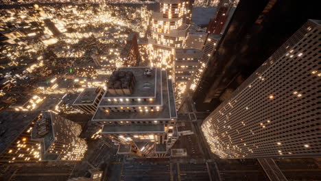 night landmark and aerial view of the city