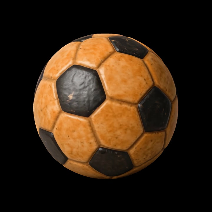 Bola Sepak Gaya Vintage Berputar dengan Latar Belakang Hitam