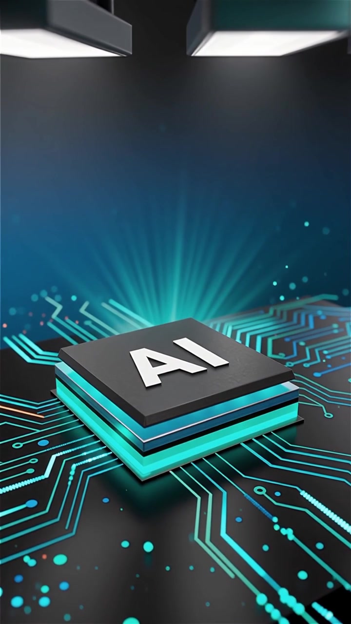 Futuristic AI Chip Motherboard Technology Background
