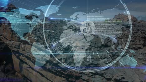 animación de la red de conexiones sobre las rocas