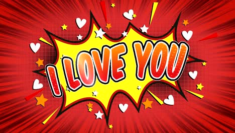 i love you - comic style text