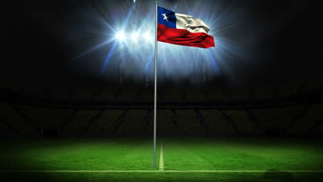 Chile-national-flag-waving-on-flagpole