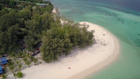 aerial view of beautiful beach at koh lipe in thailand - camera tracking pedestal down