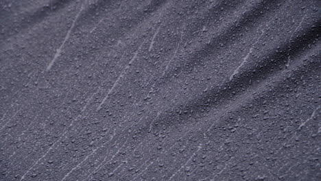 heavy rain running down on black waterproof textile-1