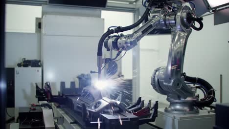 advanced robotic arm performing precision manufacturing operations with high efficiency in a state-of-the-art industrial setting