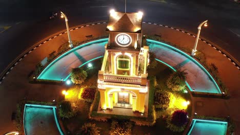 aerial footage rotating around clock tower