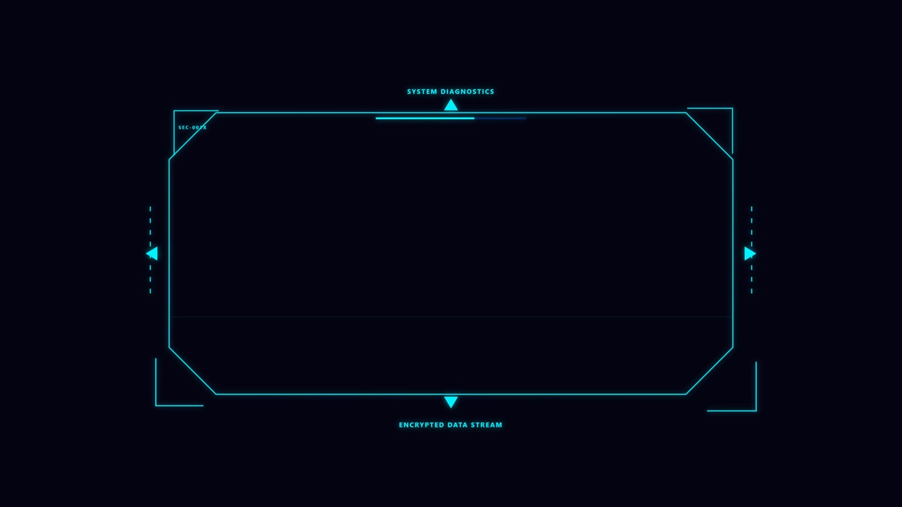 Futuristic Digital Interface Frame Drawing Itself on Dark Background