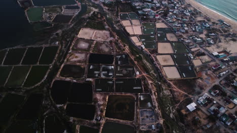 a steady flight over son hai town in southern vietnam