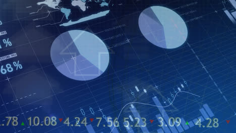 animation of financial data processing over dark background
