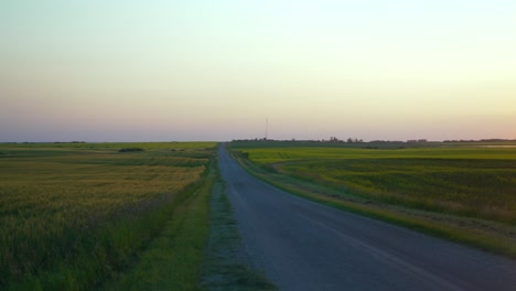 Camino-De-Ripio-En-Verano-Al-Atardecer-En-El-Campo