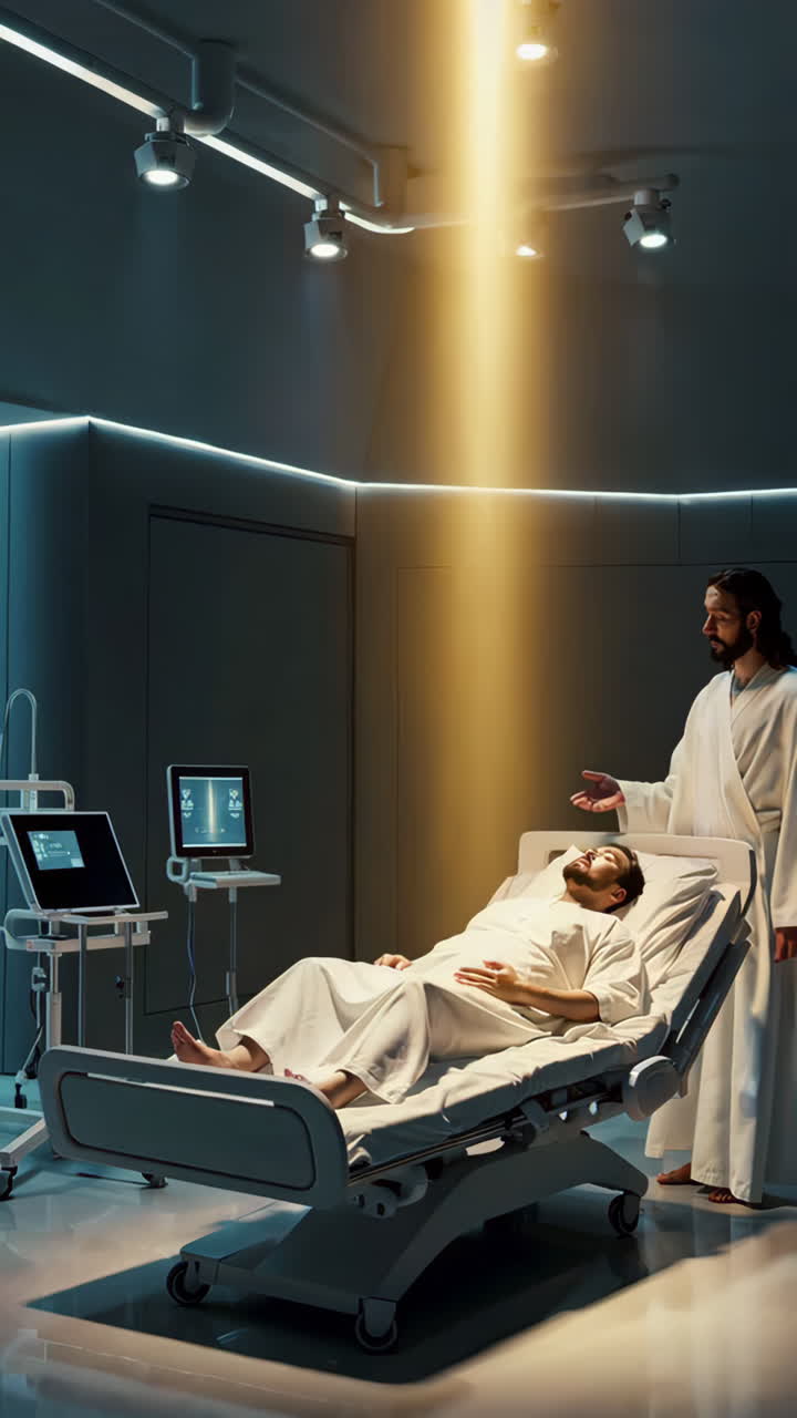 Jesus with a Patient in Hospital