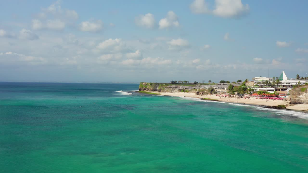 The surfspot Dreamland near Uluwatu on Bali. Aerial shot.