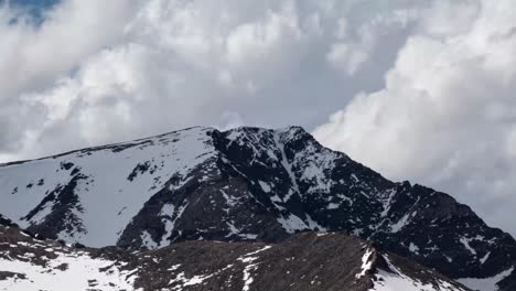 Timelapse-En-El-Parque-Nacional-De-Las-Montañas-Rocosas-Con-Nubes-Pasando-Sobre-Las-Montañas