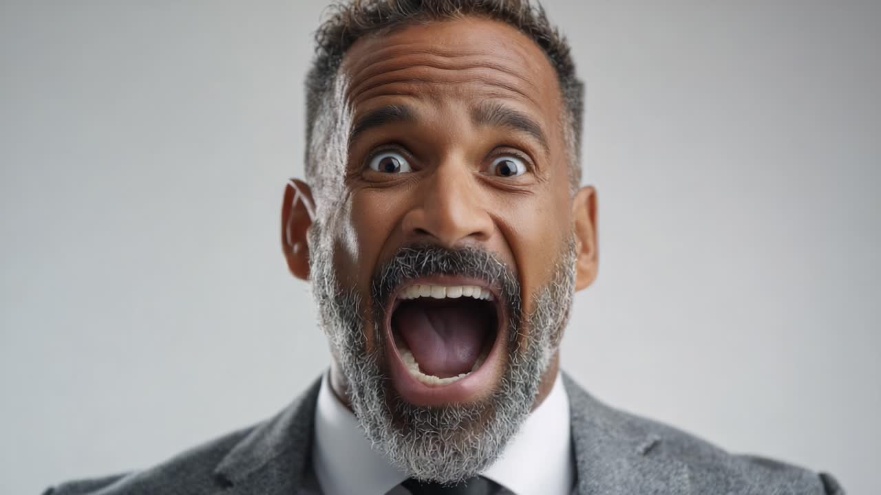 Captivating Emotional Transition: From Euphoria to Disbelief, This Man's Journey Illustrates the Powerful Spectrum of Human Emotions in a Captive Still Frame