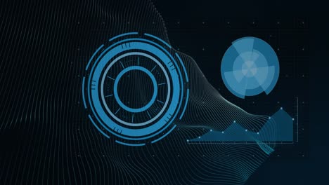animation of scope scanning and data processing over statistics