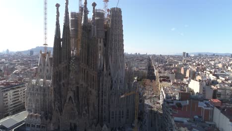 aerial view of sagrada familia, barcelona, spain