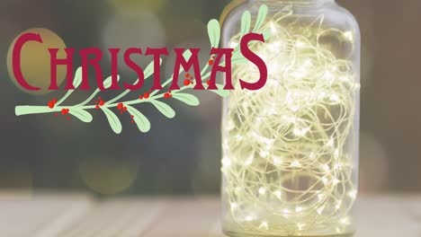 animación del texto de navidad sobre las luces de navidad