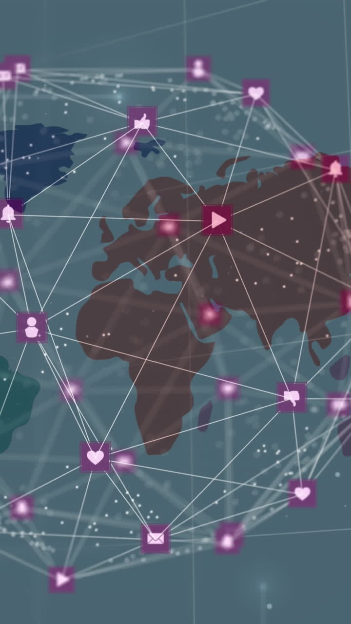 animación del globo de conexiones sobre el mapa del mundo