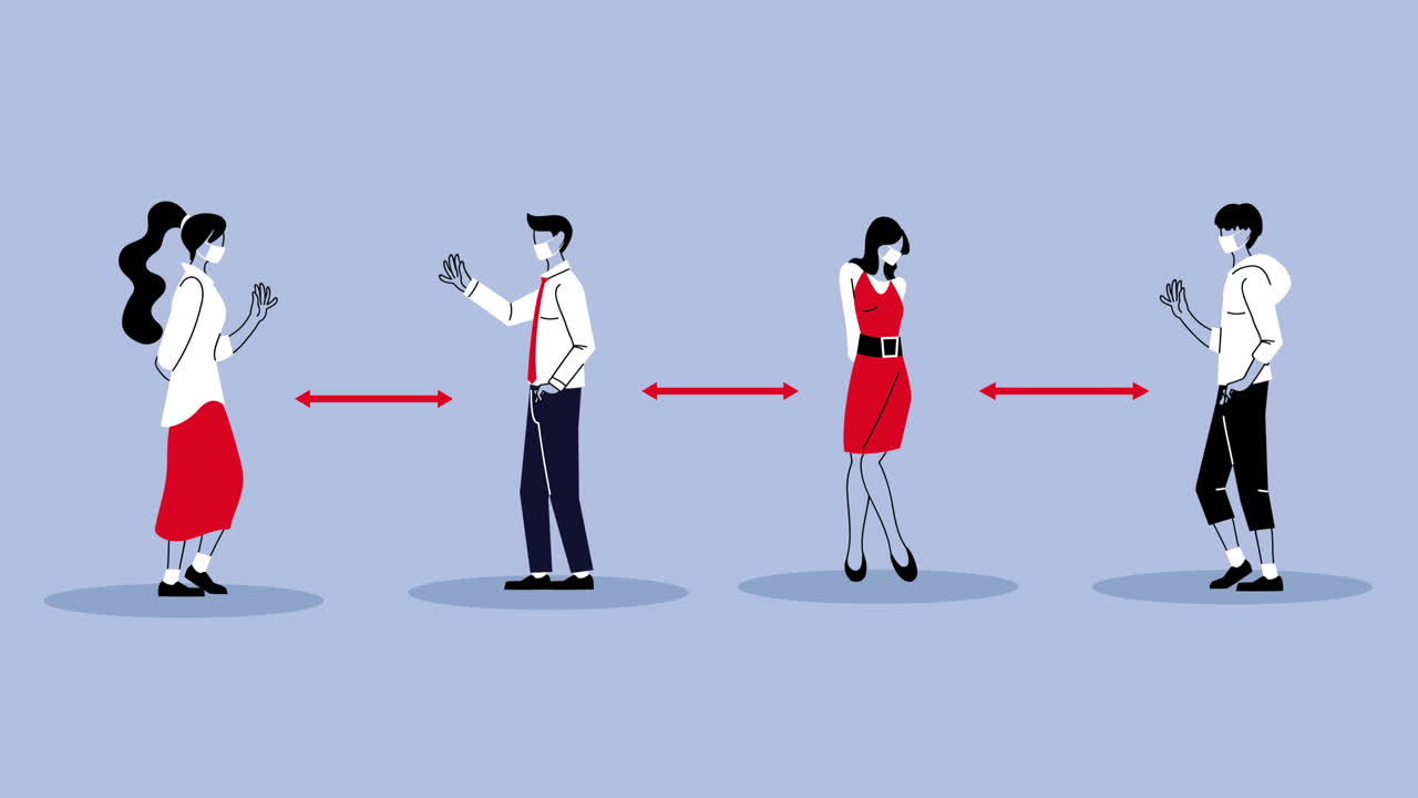 코로나19 예방과 사회적 거리를 위해 의료 마스크를 착용하는 젊은이