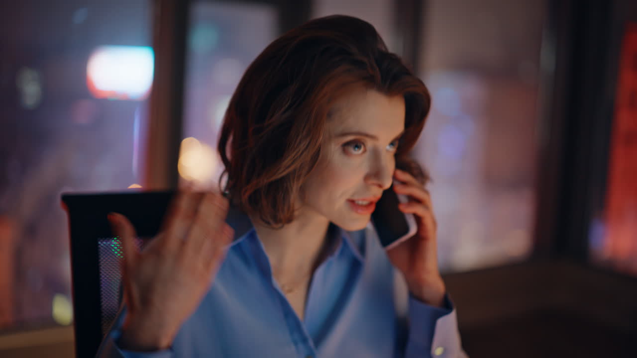 Calling entrepreneur complaining problem sitting dark office workplace closeup