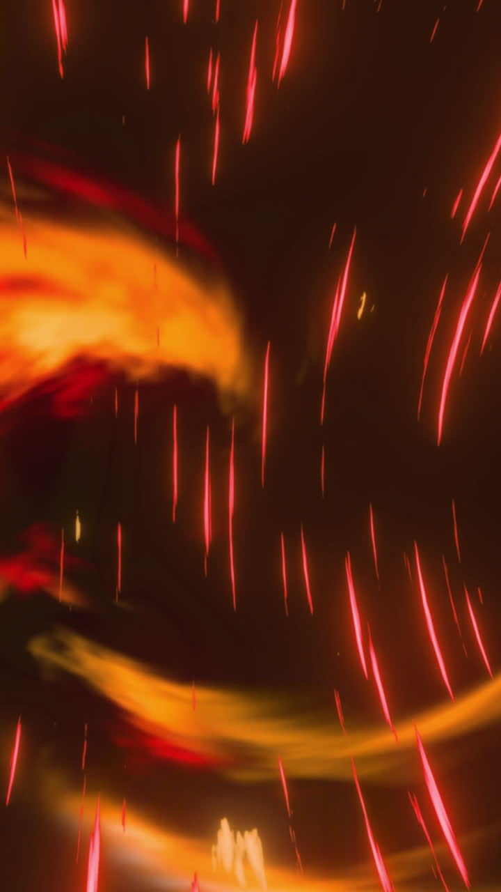 animación de luces y líneas naranjas y rojas sobre fondo negro