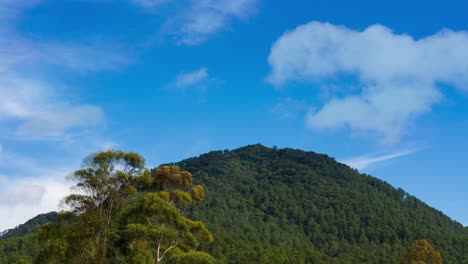 a time lapse of a mountain with clear skies