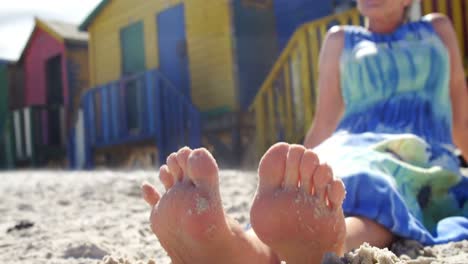 Woman-relaxing-at-beach