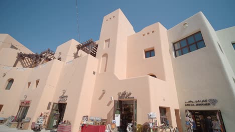 shops and buildings in an arabian market