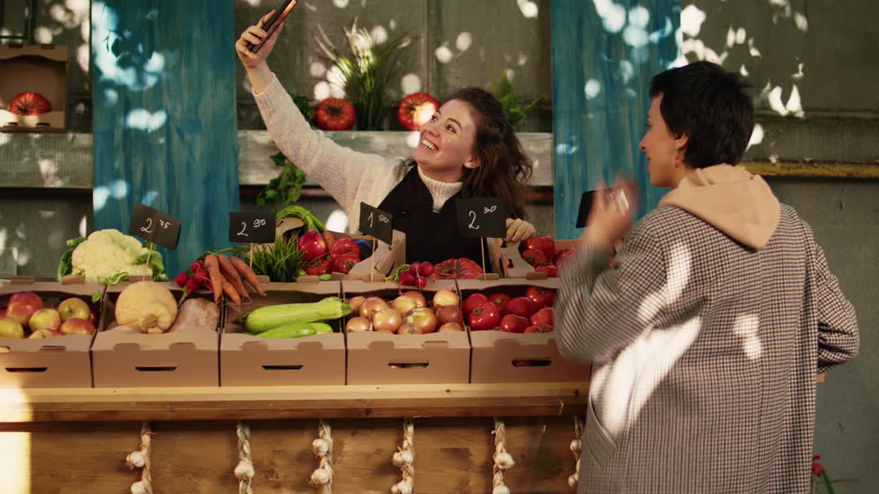 People at a fruit and vegetable stand