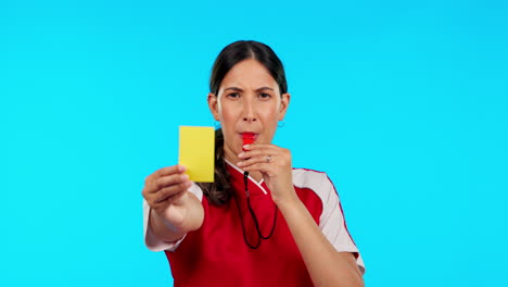 Referee,-whistle-and-woman-with-a-yellow-card