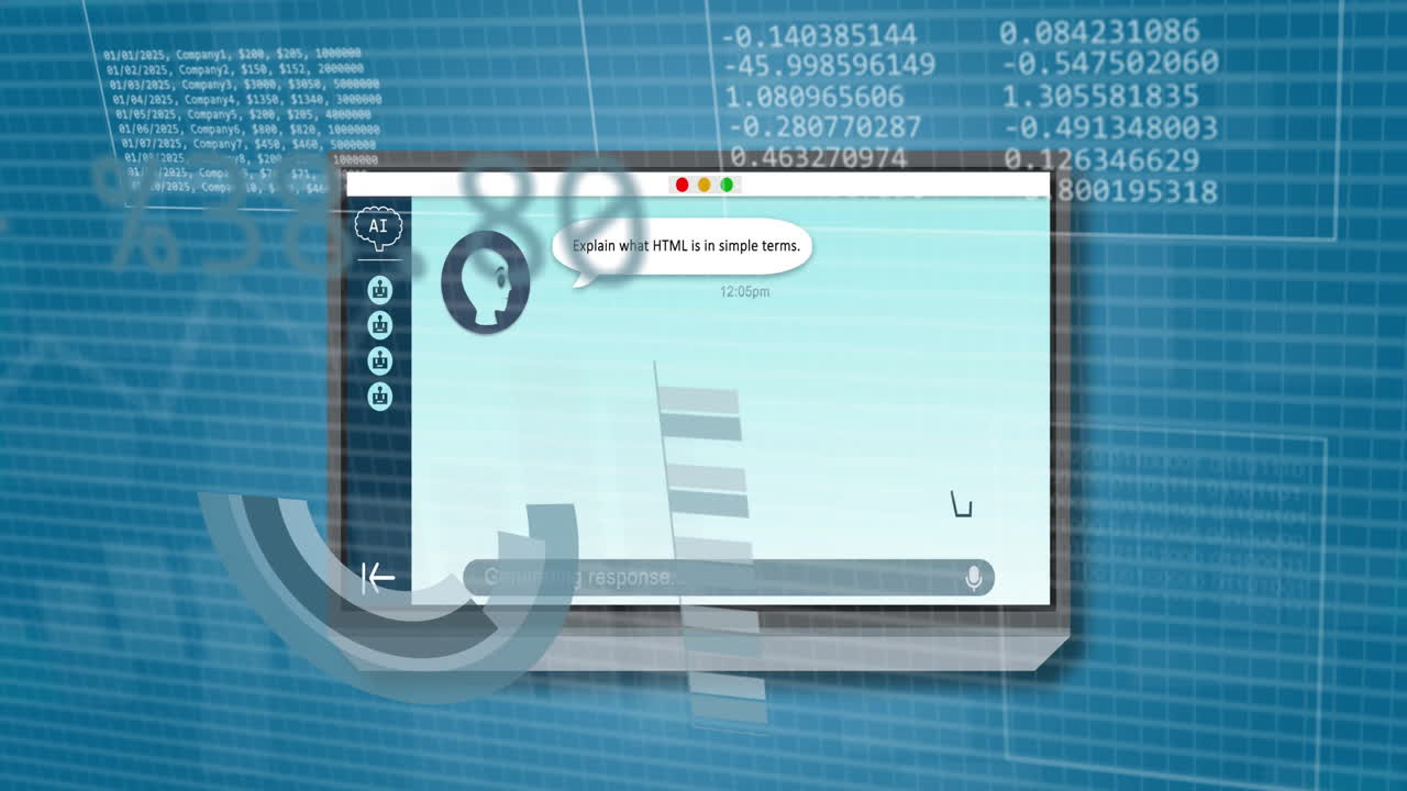 html이 무엇인지 간단하게 설명합니다. 텍스트 오버 데이터 프로세싱 애니메이션