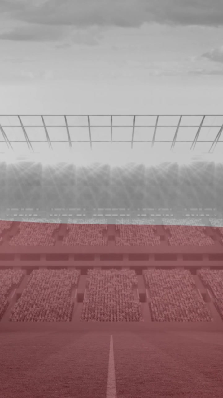Animazione della bandiera del Cile che sventola su uno stadio sportivo