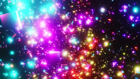 Group-of-colorful-lights-that-are-on-wall.-Infinitely-looped-animation