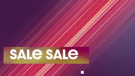 animation of mega sale text and lines on gray background