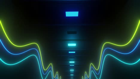 túnel de neón brillante