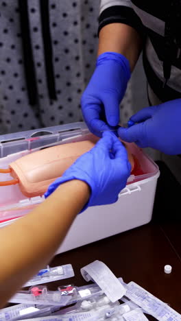 cardiopulmonary resuscitation during pandemic. education healthcare first aid of cardiopulmonary resuscitation training medical procedure of human. vertical video