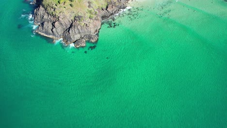 bird's eye view of norries headland and cabarita beach, tweed shire, bogangar, northern rivers, new south wales, australia aerial drone shot