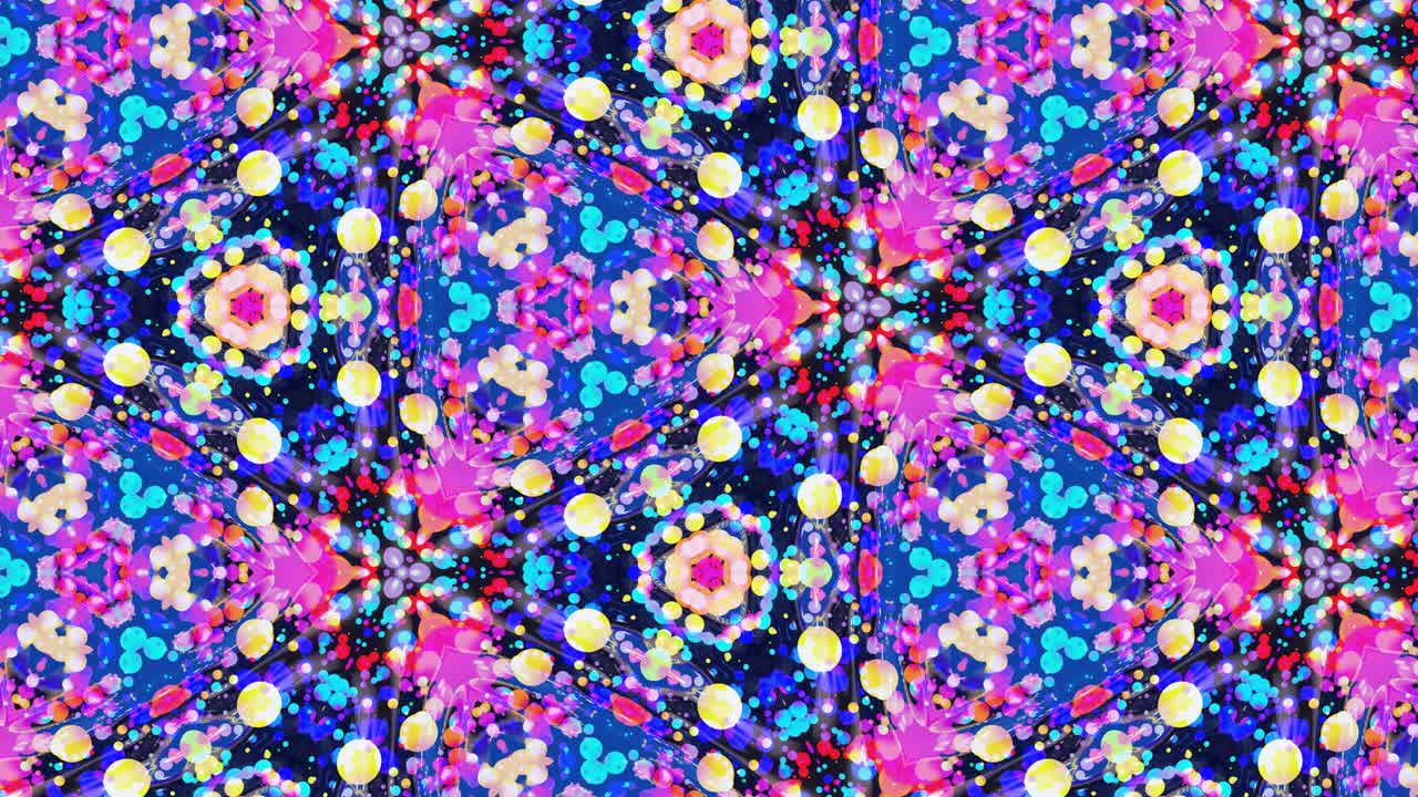 efecto caleidoscopio de la superficie líquida ondulada brillante con círculos distorsionados flotan como gotas de pintura en aceite. fondo creativo con gradiente multicolor en 4k. 3d