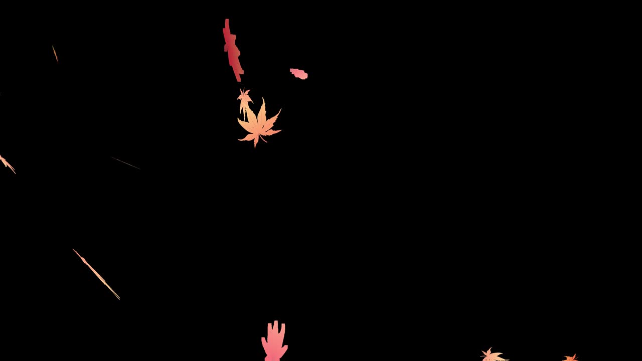 가을의 메이플 잎이 떨어지는 루프와 알파 채널 애니메이션 영상