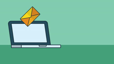dispositivo de computadora portátil con correo electrónico en sobre
