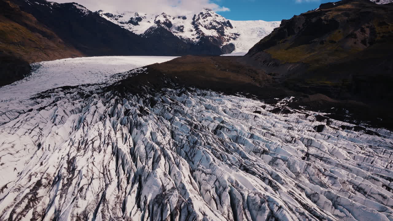 Aerial view of glacier landscape